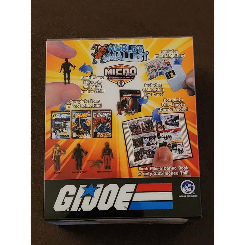 Worlds Smallest GI Joe Micro Figures Comics Set Duke Snake Eyes Roadblock 3pk